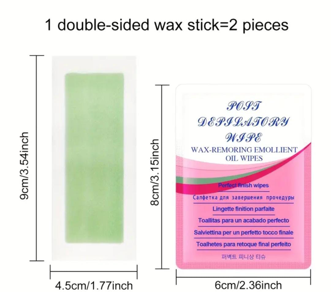 Tiras de cera depiladora facial x 10